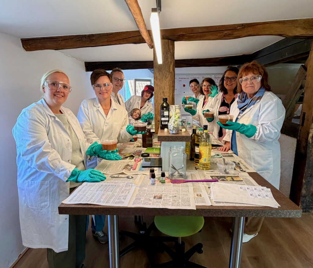 Im Labor in den Westfaelischen Salzwelten ein Teil der Boerde Bausteine in der Soester Boerde 