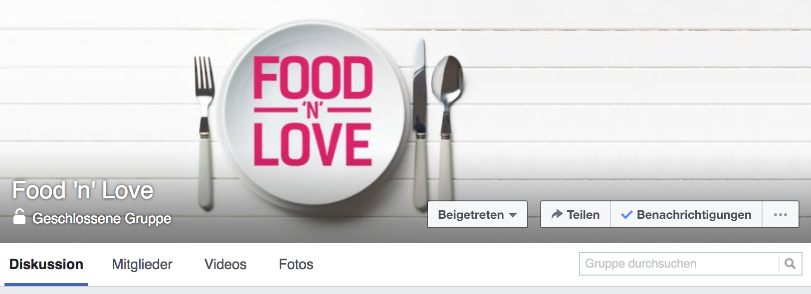 Facebook Gruppe Food ‘n’ Love