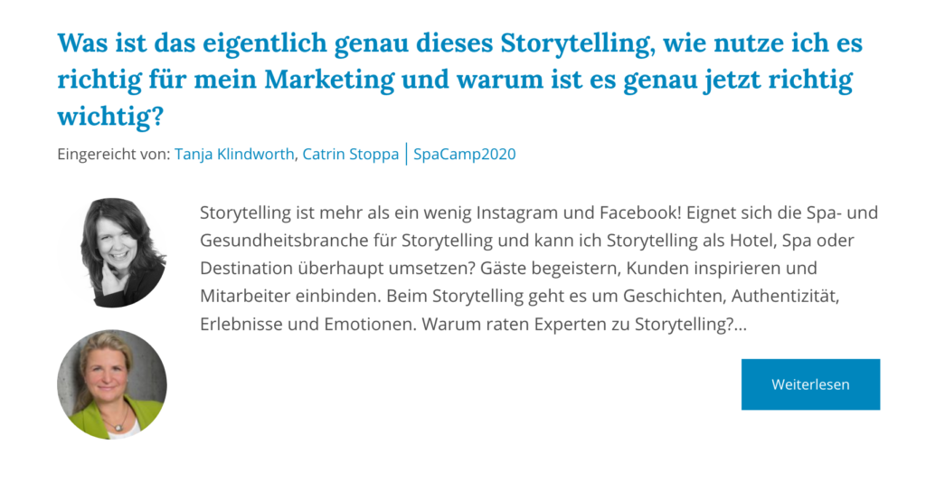 Storytelling SpaCamp 2020