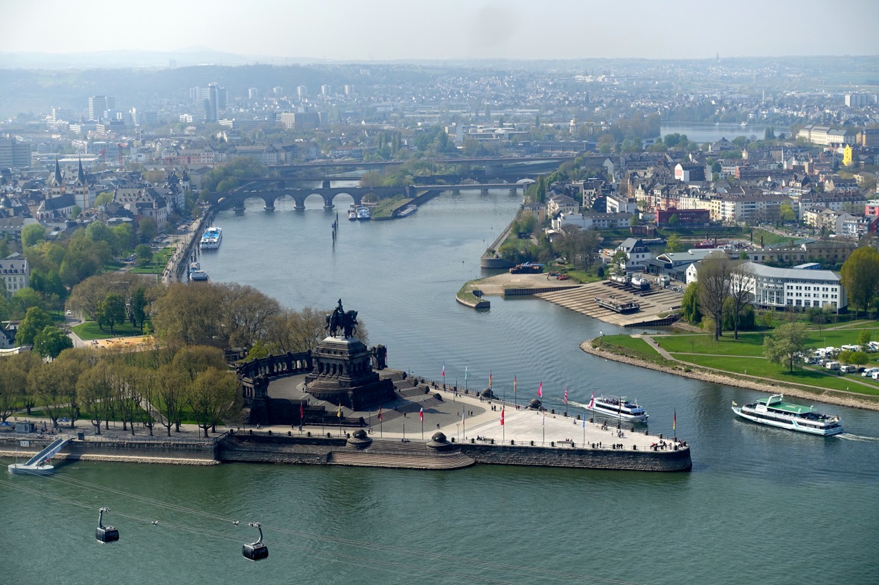 Ein Tag in Koblenz Aussicht aus der Seilbahn