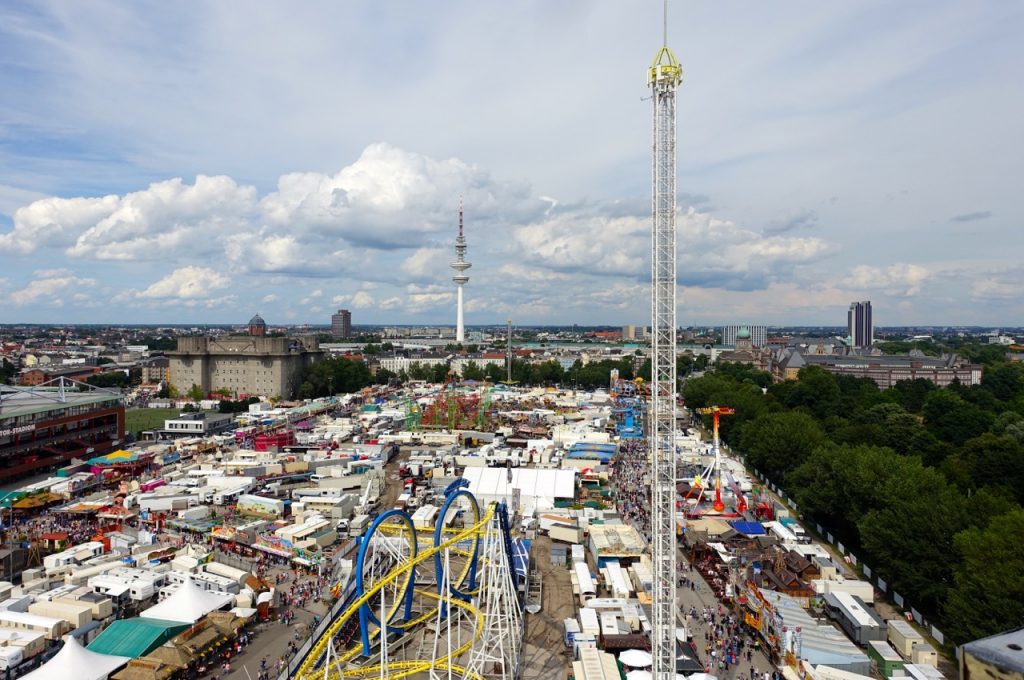 hamburg von oben Ausblick aus dem Riesenrad - Hamburger Dom