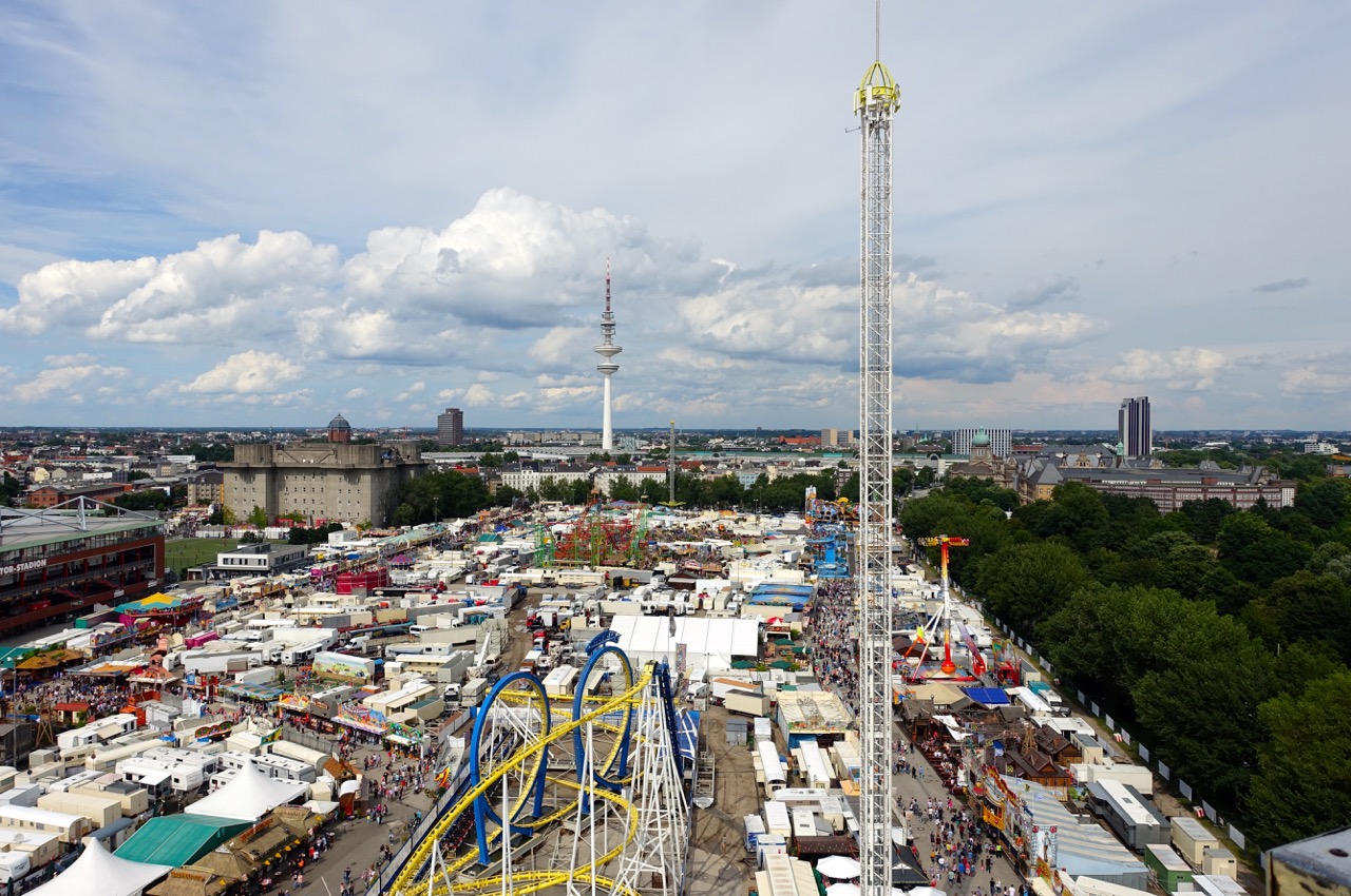 Ausblick aus dem Riesenrad – Hamburger Dom