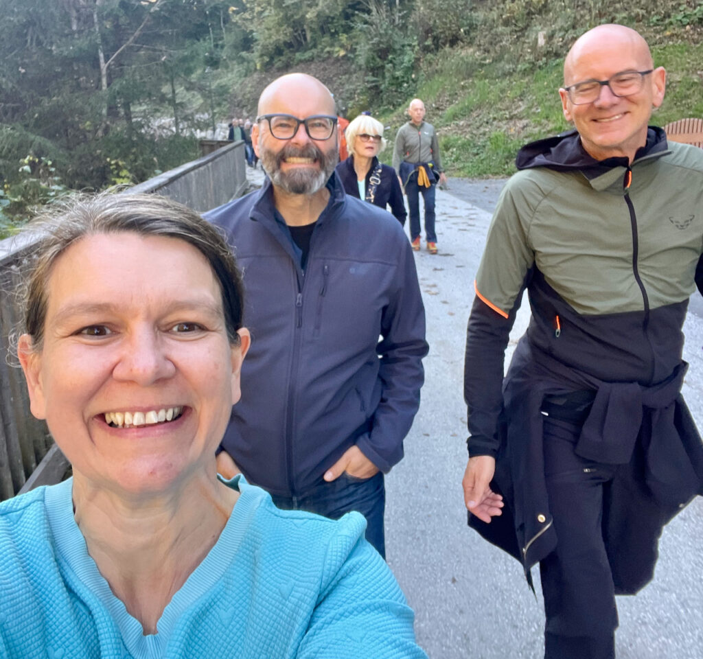 Am Ende der Wanderung durch die Klamm in Kaprun mit Thomas Schaal und Andreas Blum