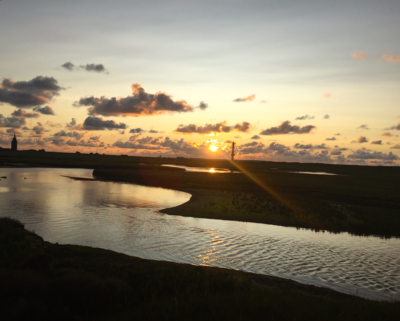 Wangerooge Sonnenuntergang in den Salzwiesen