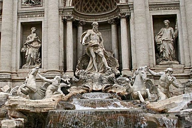 Rom im Januar Trevi Brunnen