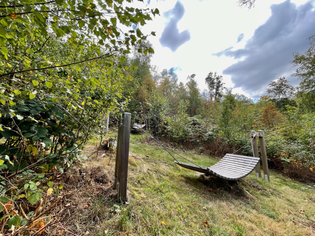 Seelenorte im Sauerland, Wald-Haengematten auf dem landschaftstherapeutischen Weg
